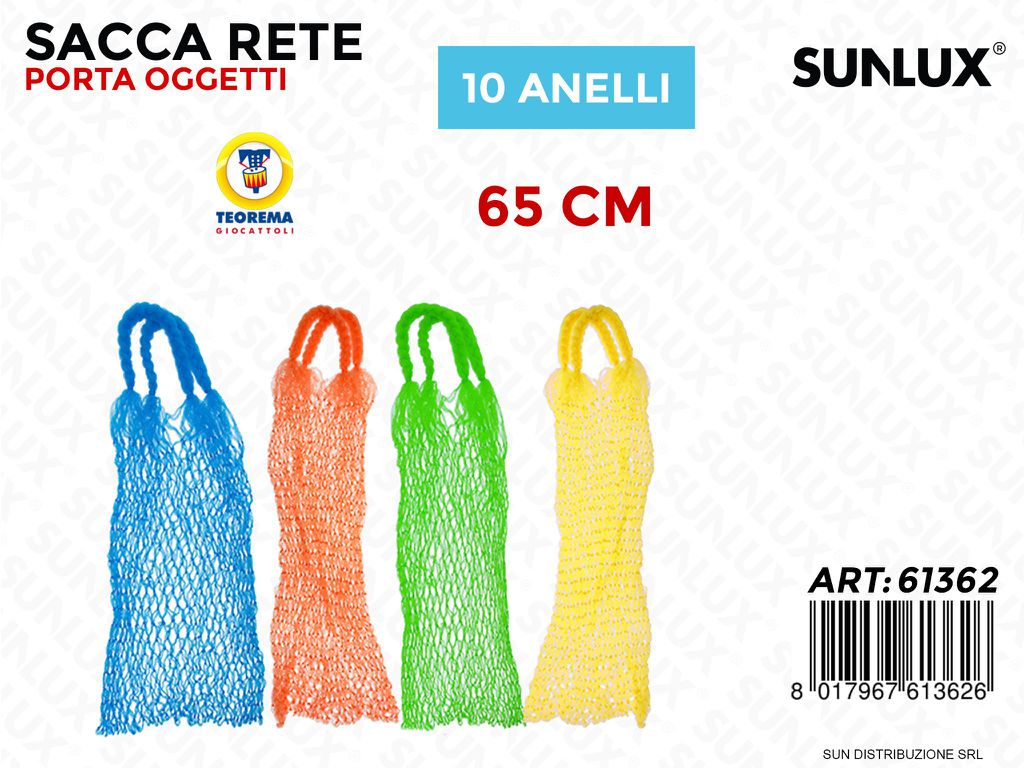 Sacca Rete P.oggetti 10ANELLI Col. Ass. 65CM