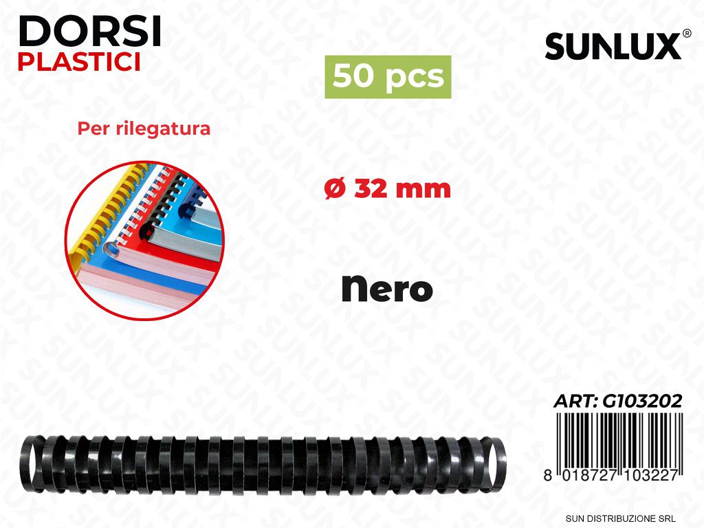 Spirali Rileg. Plast. Nero D. 32MM 50PCS /Pacco
