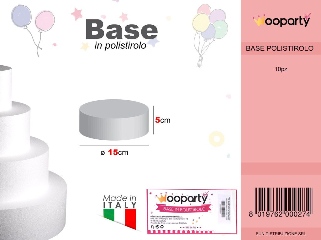 D.15 X H. 5 Base Rotonda Polistirolo