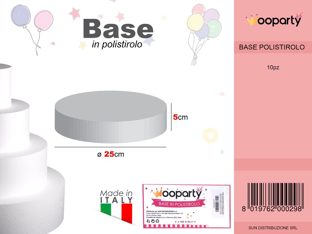 D.25 X H. 5 Base Rotonda Polistirolo
