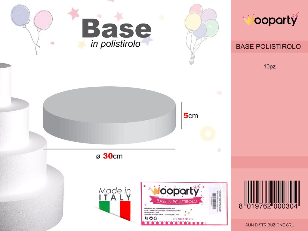 D.30 X H. 5 Base Rotonda Polistirolo