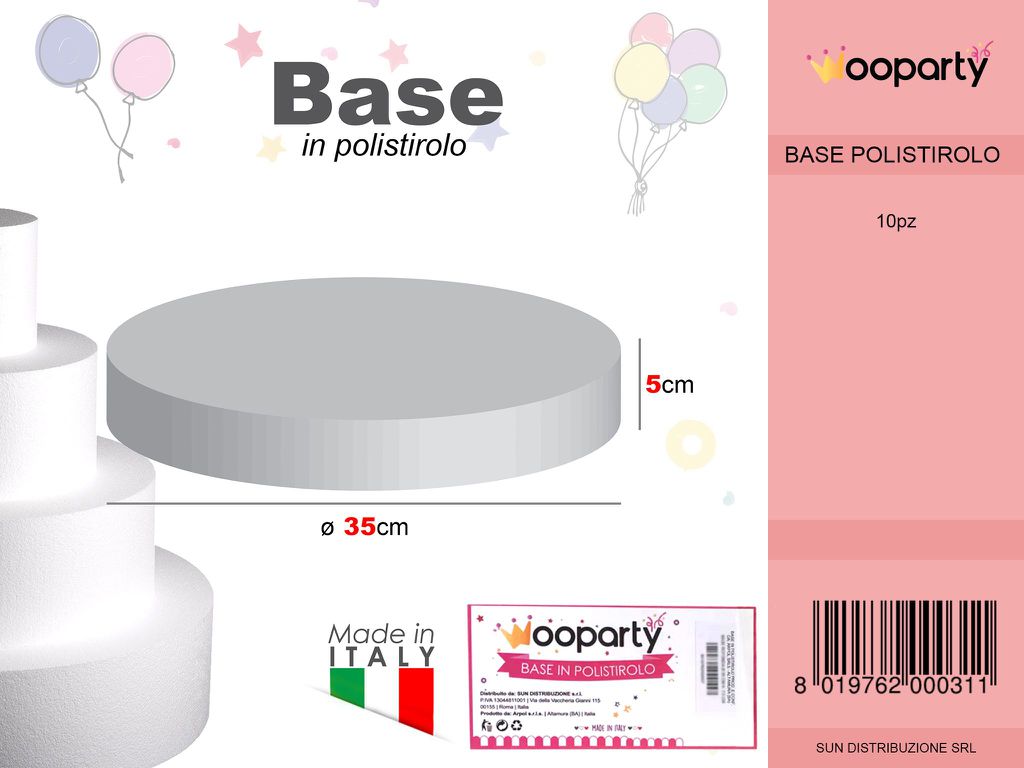 D.35 X H. 5 Base Rotonda Polistirolo