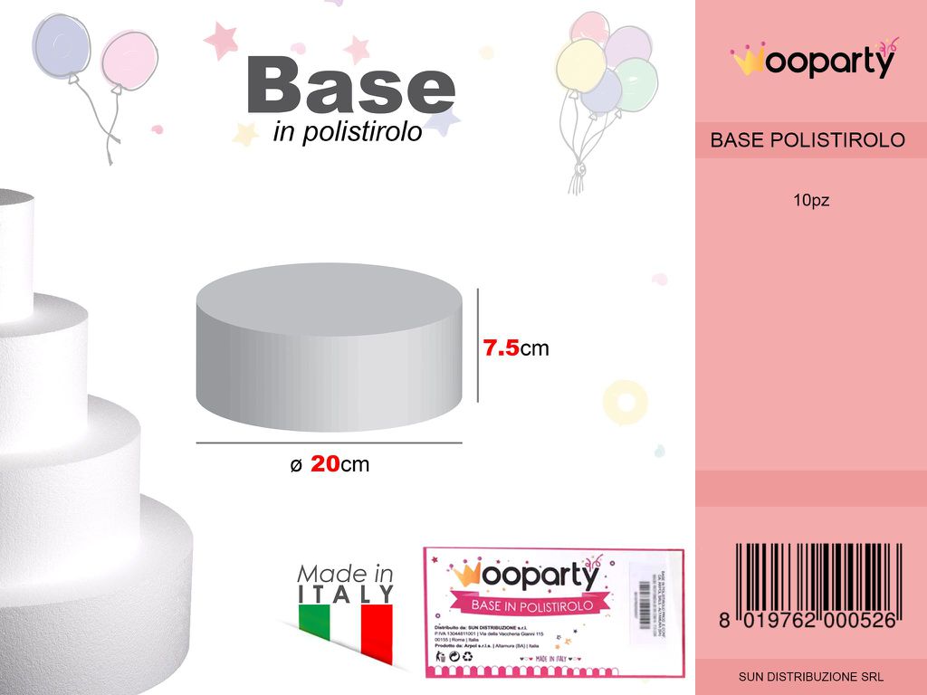 D.20 X H. 7.5 Base Rotonda Polistirolo