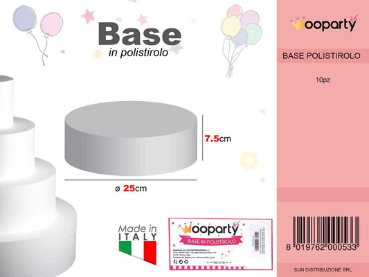 D.25 X H. 7.5 Base Rotonda Polistirolo