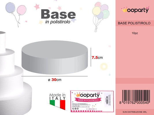 D.30 X H. 7.5 Base Rotonda Polistirolo