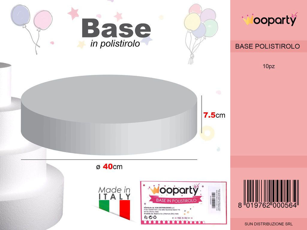 D.40 X H. 7.5 Base Rotonda Polistirolo