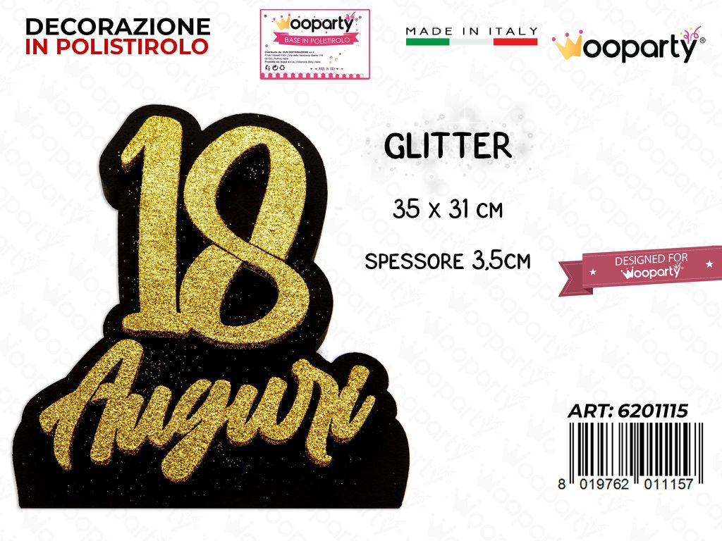 DEC. POLISTIROLO COMPL. 18ESIMO  35*31*3.5CM /PZ DA 2**