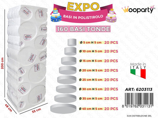 Esp. Polist. Base Rotonda Ass. 55*200*48CM 160PCS