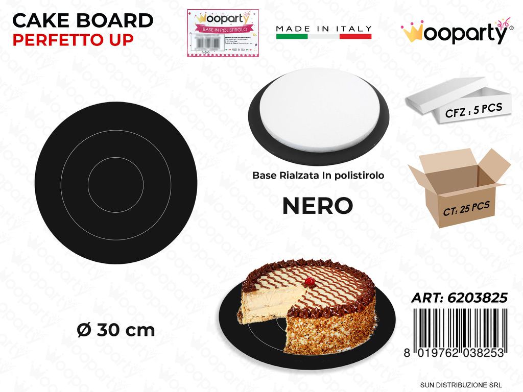 Cake Board Polistirolo Nero D.30CM