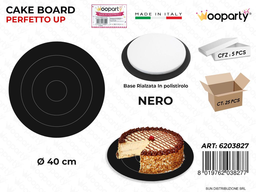 Cake Board Polistirolo Nero D.40CM