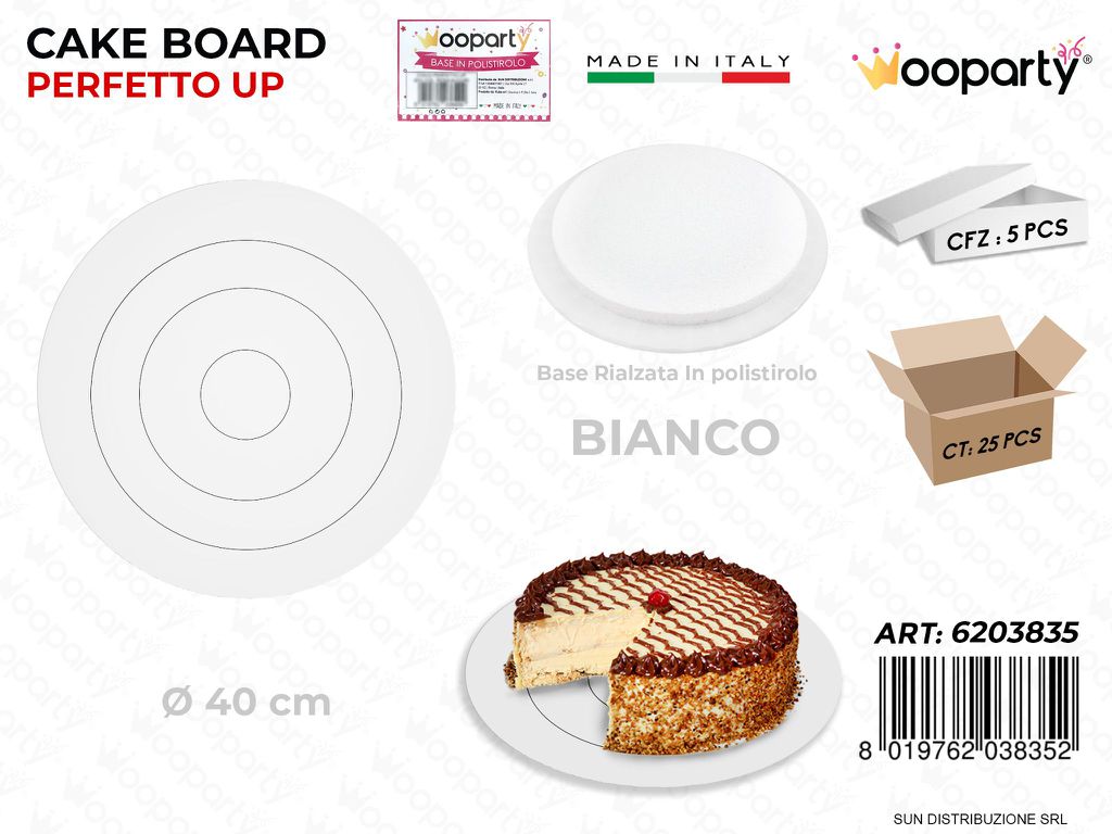 Cake Board Polistirolo Bianco D.40CM
