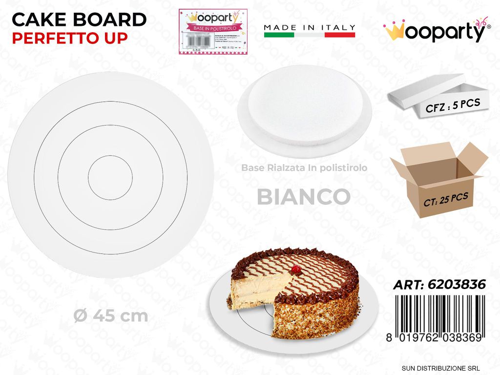 Cake Board Polistirolo Bianco D.45CM
