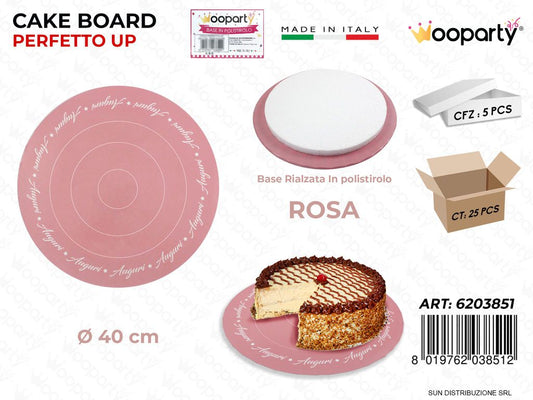 Cake Board Polistirolo Rosa D.40CM