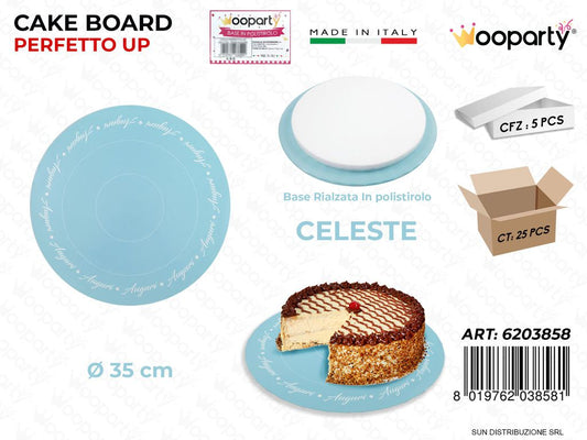 Cake Board Polistirolo Celeste D.35CM