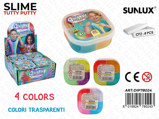 Slime Tutty Putty Col. Trasp. 4 Col.