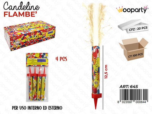 CANDELINE FLAMBE 12.5CM 4PCS / PZ DA 20**
