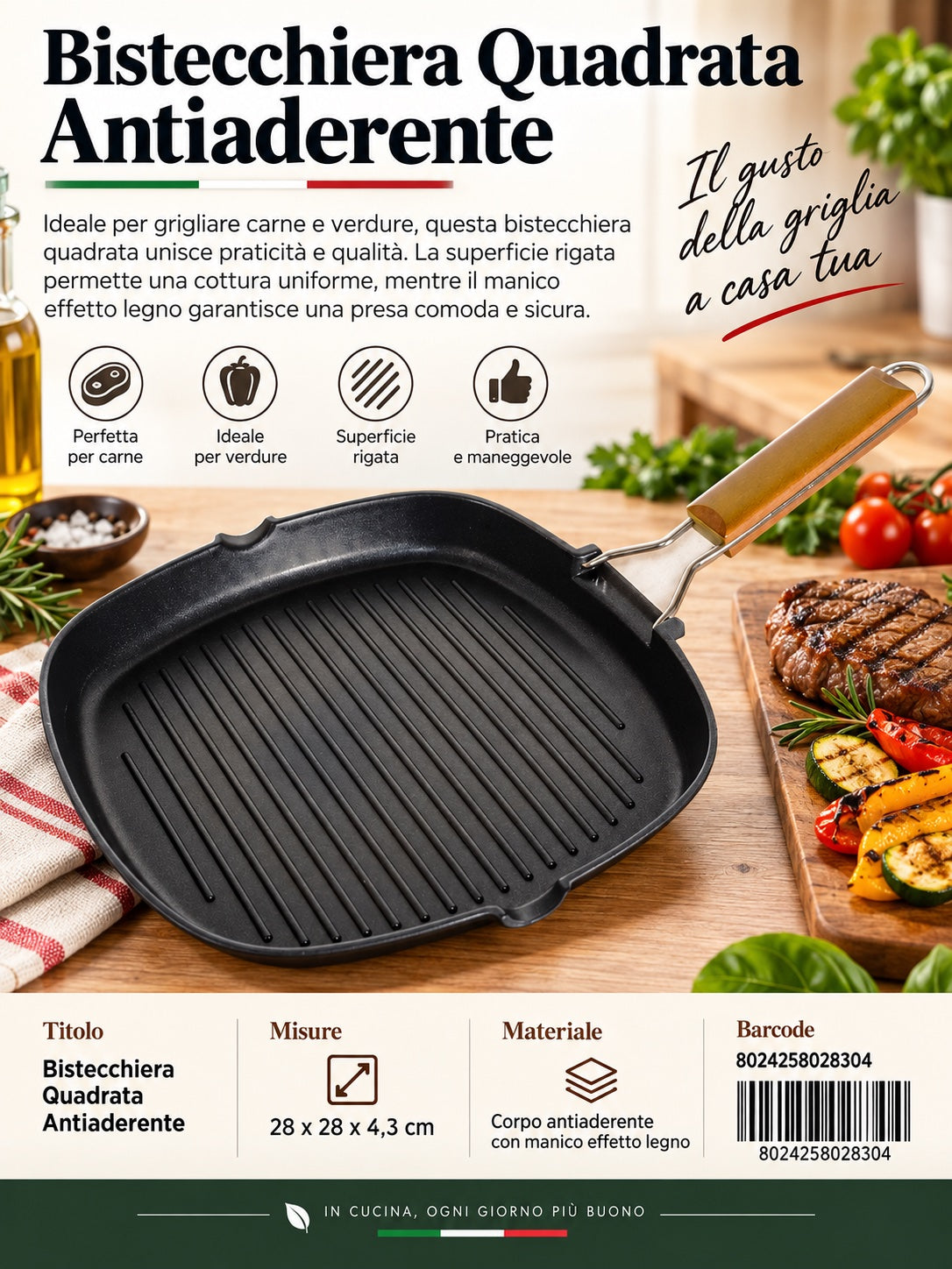Bistecchiera 28*28cmcz7020