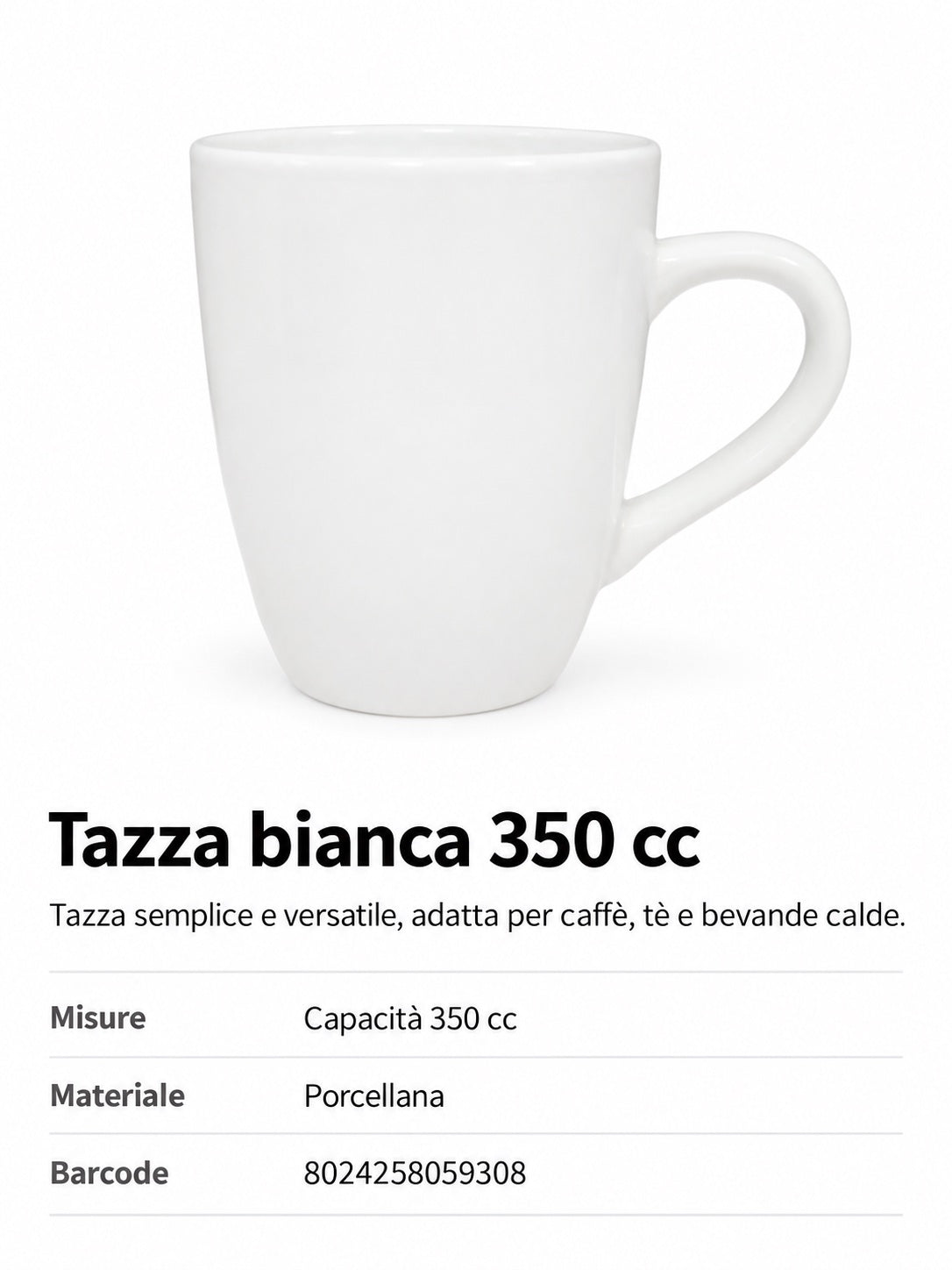Mug Bianca 804-a Ceramica