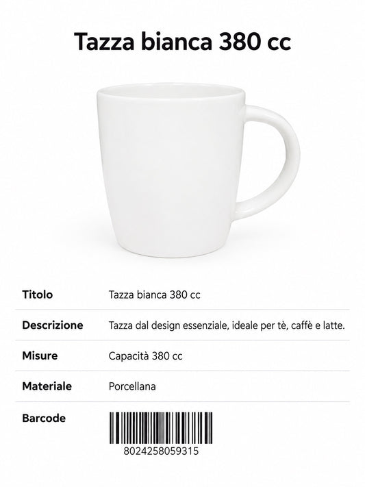Mug Bianca Tb-2 Ceramica