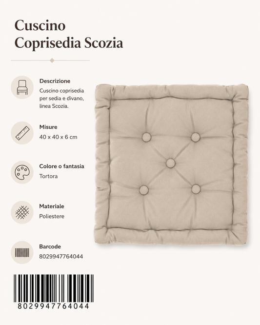 Cusc Mat Scozia 40*40*6 Tortora