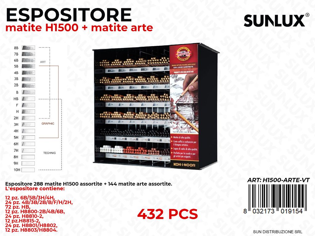 Esp. Matite H1500- Matite Arte Ass. 432PCS
