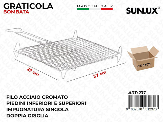 Graticola Bombata in Acciaio 27*37CM