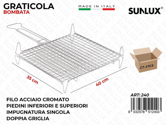 Graticola Bombata in Acciaio 35*40CM