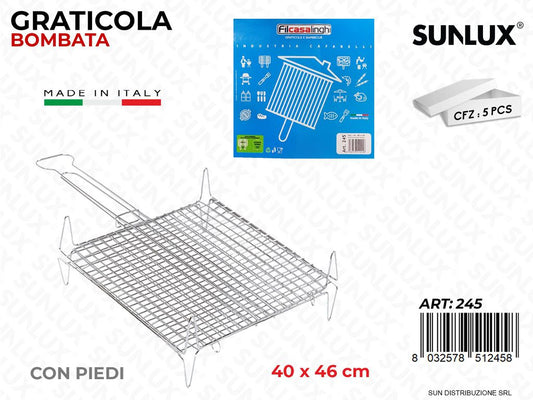 Graticola Bombata in Acciaio 40*45 Cm