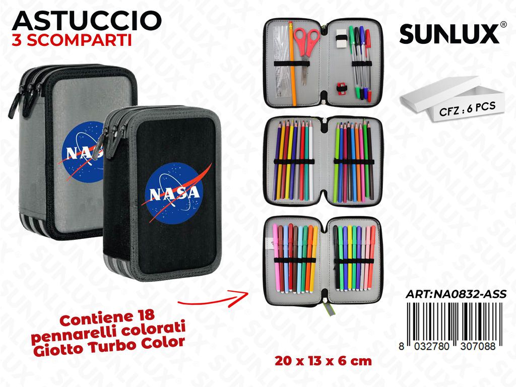 ASTUCCIO 3 ZIP NASA GIOTTO TURBOCOLOR /PZ DA 6**