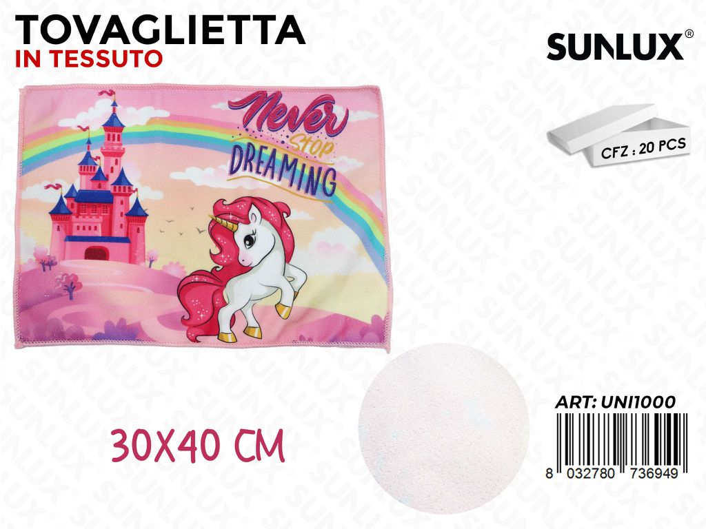 TOVAGLIETTA IN TESSUTO UNICORN 30*40CM /PZ DA 20**