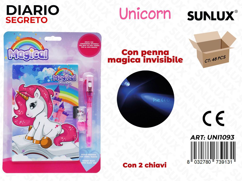 DIARIO SEGRETO C/PENNA MAGICA UNICORN