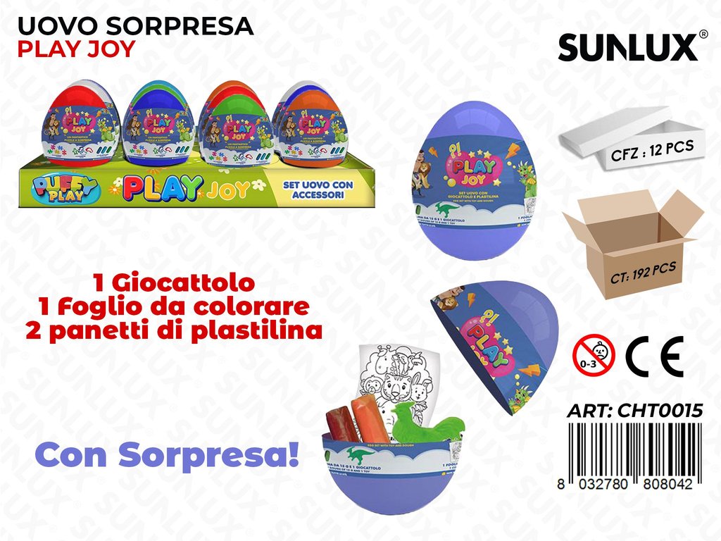 UOVO PLAY JOY SORPRESA C/ PLASTILINA BOY