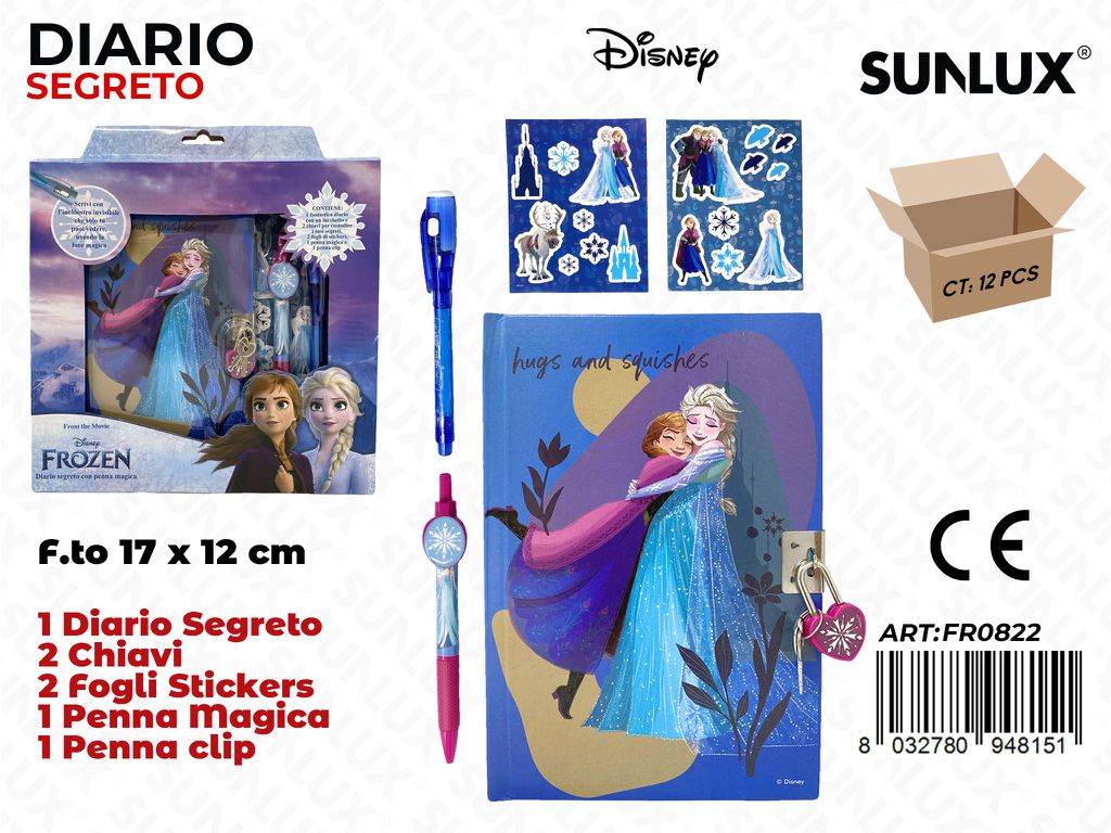 DIARIO SEGRETO FROZEN C/ PENNA MAGICA /PZ DA 12**