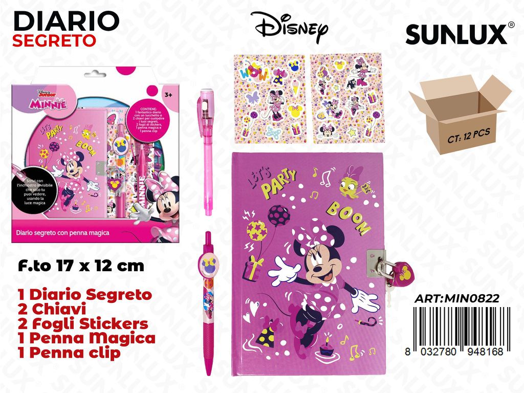 DIARIO SEGRETO MINNIE C/ PENNA MAGICA /PZ DA 12**