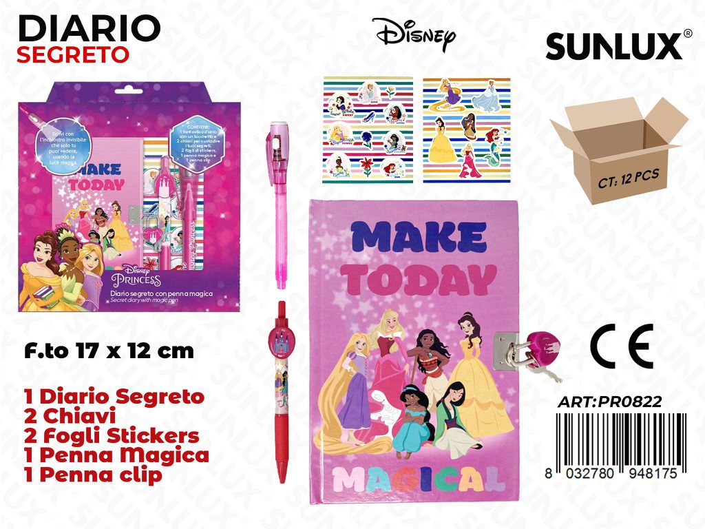 DIARIO SEGRETO PRINCESS C/ PENNA MAGICA /PZ DA 12**