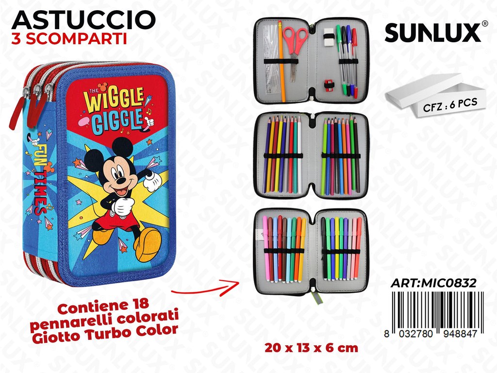 ASTUCCIO 3 ZIP M. MOUSE GIOTTO TURBOCOLOR