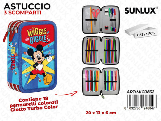 ASTUCCIO 3 ZIP M. MOUSE GIOTTO TURBOCOLOR