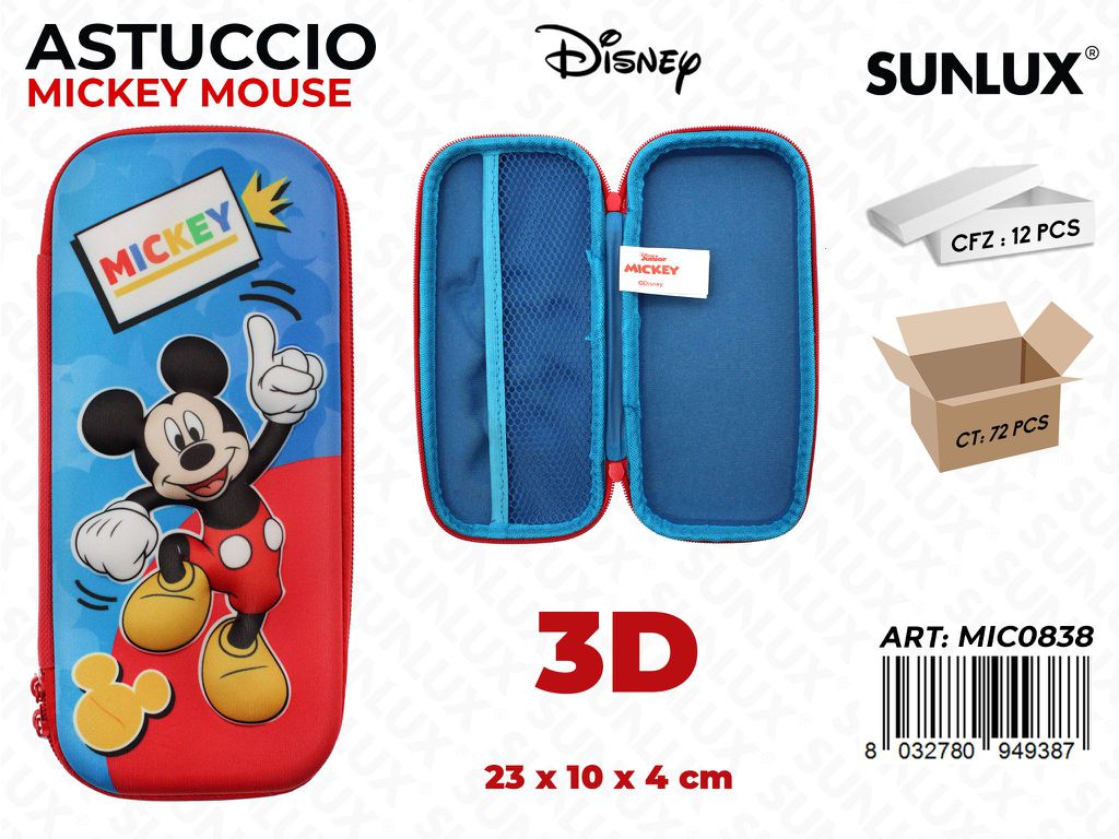 ASTUCCIO MICKEY MOUSE 3D 23*10*4CM /PZ DA 12**