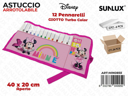 ASTUCCIO ROLL MINNIE C/ 12GIOTTO 40*20CM /PZ DA 6**