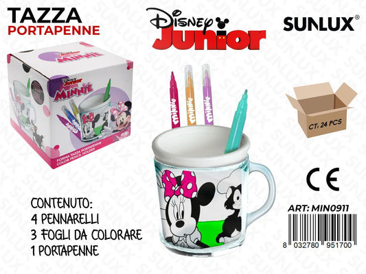 TAZZA PORTAPENNE DA COLORARE MINNIE M. /PZ DA 6**