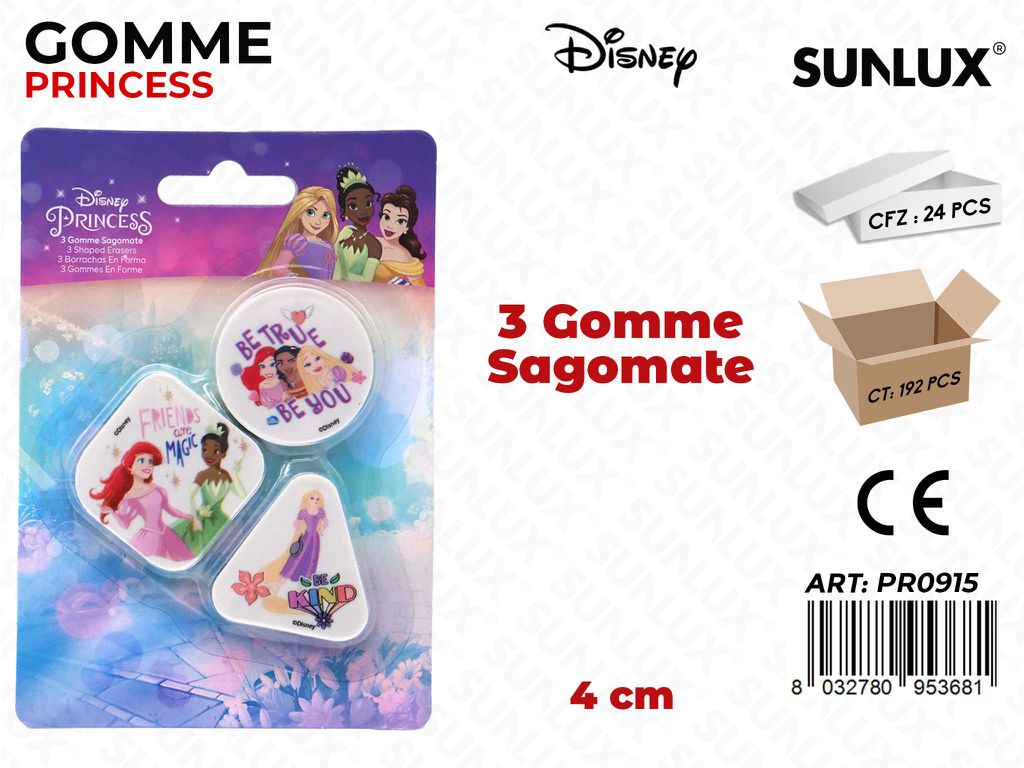 GOMMA DA CANCELLARE PRINCESS 3PCS ASS. 4CM