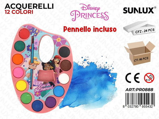 ACQUERELLI PRINCESS 12COL. C/PENNELLO