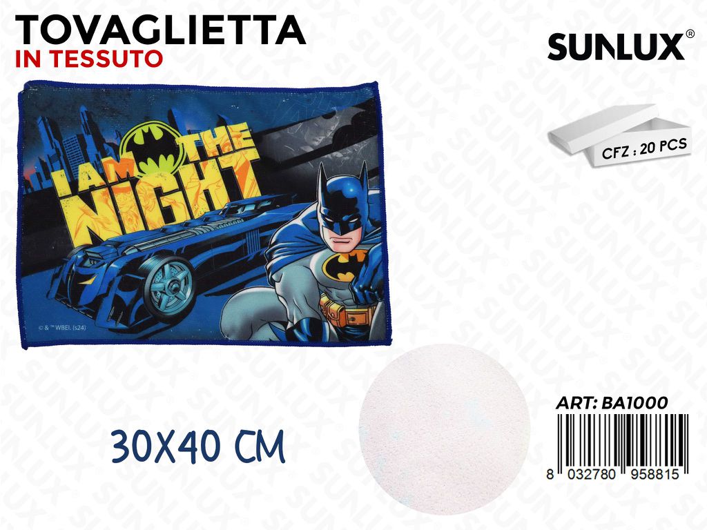 TOVAGLIETTA IN TESSUTO BATMAN 30*40CM /PZ DA 20**