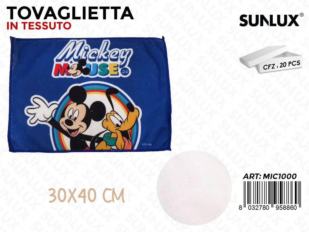 TOVAGLIETTA IN TESSUTO MICKEY MOUSE 30*40CM /PZ DA 20**
