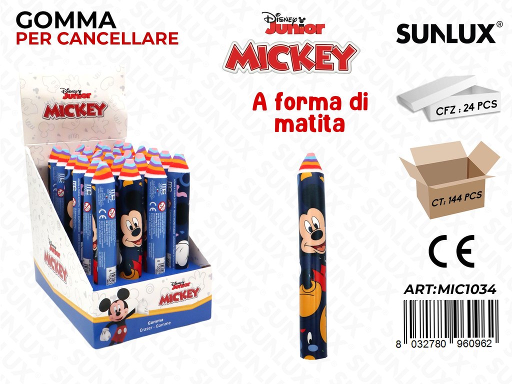 GOMMA PER CANCELLARE MICKEY MOUSE 13CM