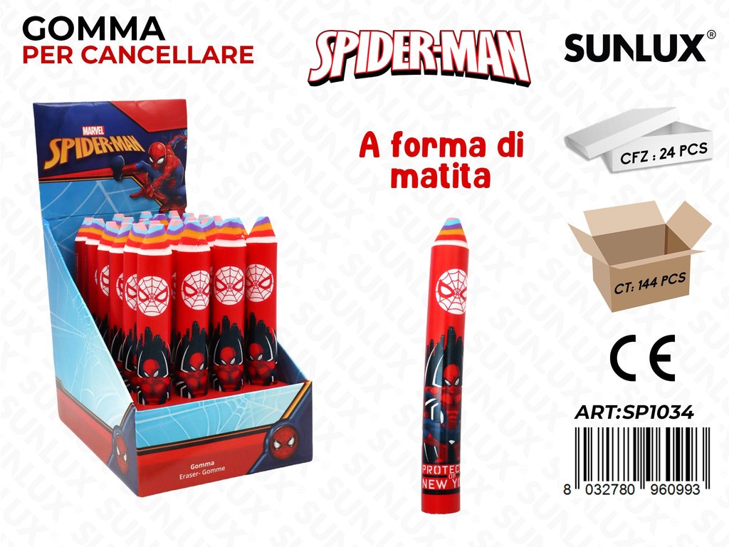 GOMMA PER CANCELLARE SPIDERMAN 13CM