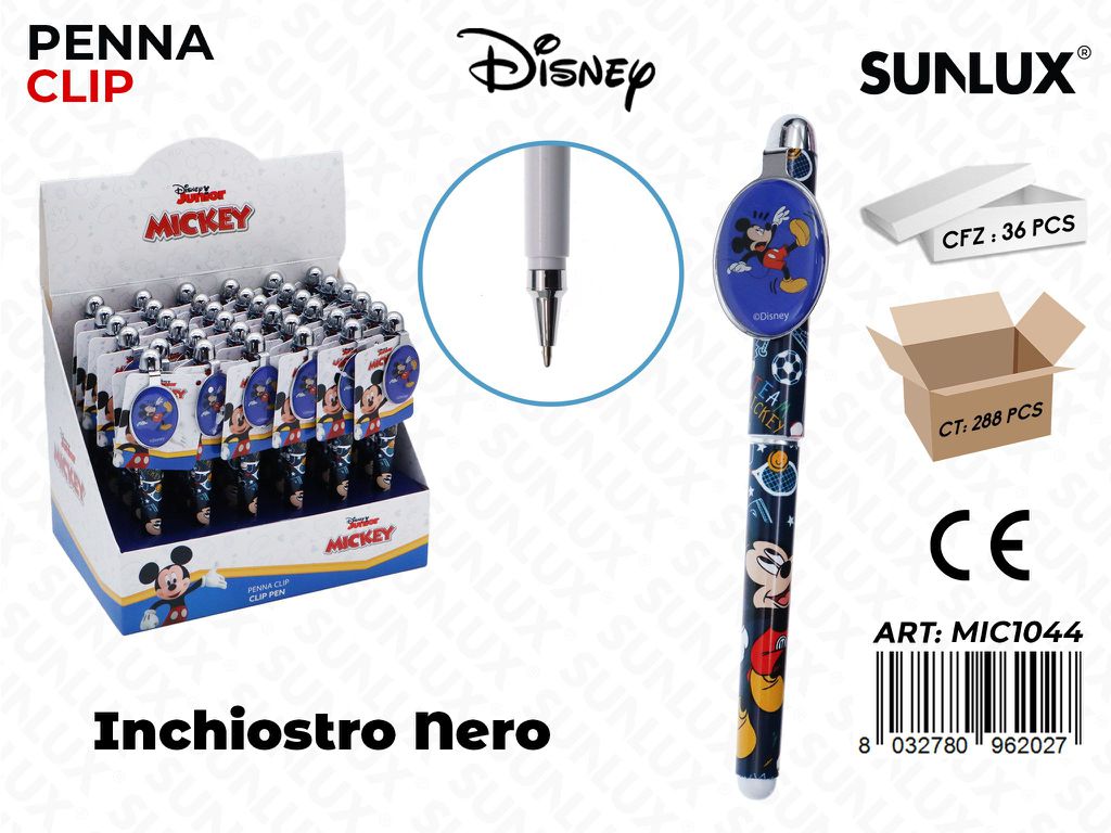 ESP. PENNA CLIP NERO MICKEY