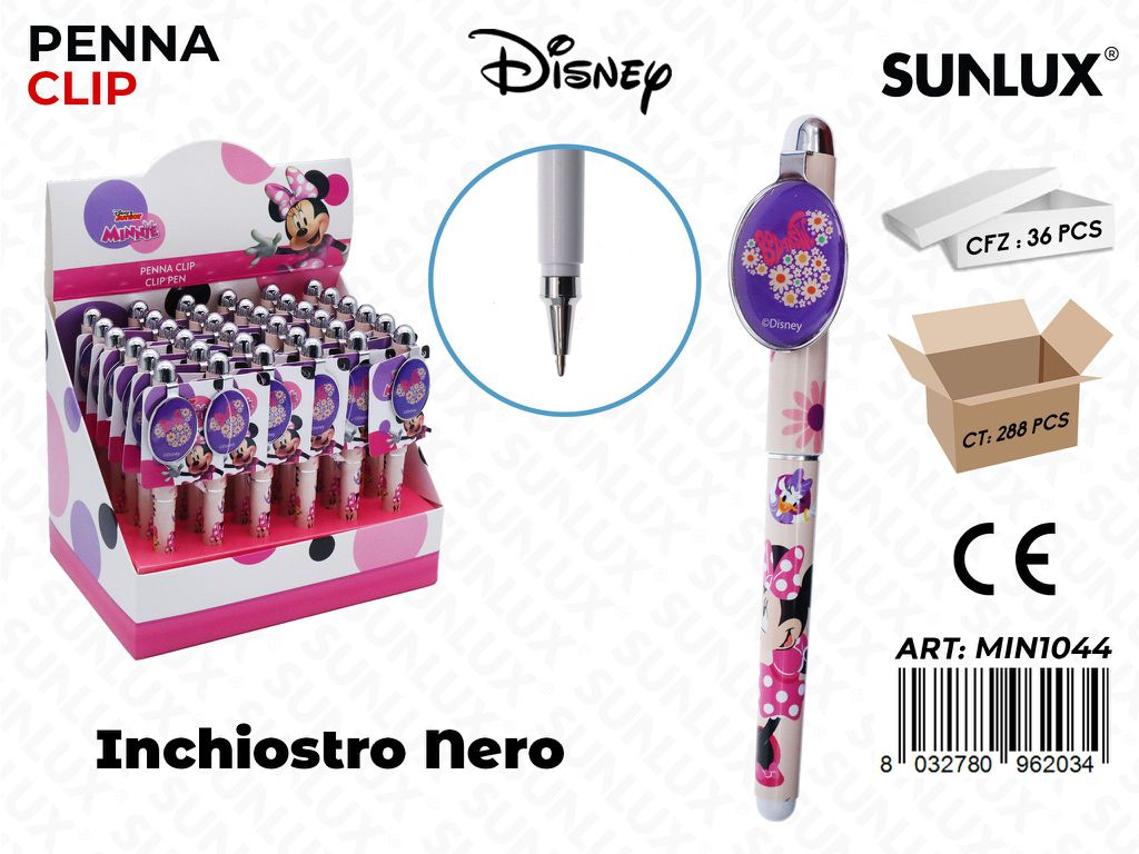 ESP. PENNA CLIP NERO MINNIE