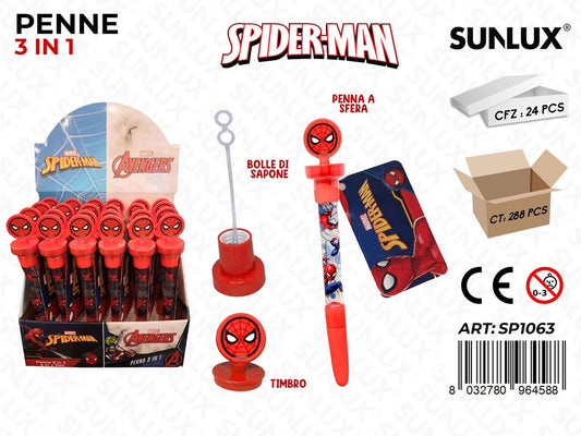 ESP. PENNE SPIDERMAN C/ BOLLE SAPONE- TIMBRO