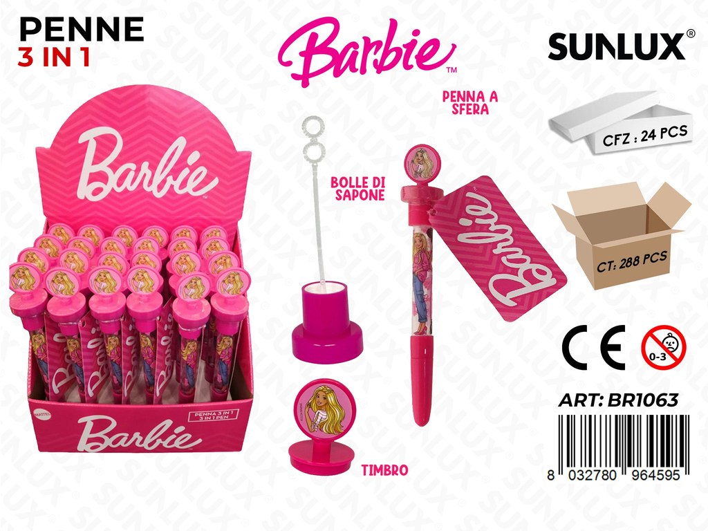 ESP. PENNE BARBIE C/ BOLLE SAPONE- TIMBRO